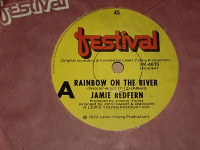 JAMIE REDFERN  *RARE  OZ  7" 45 ' RAINBOW ON THE RIVER ' 1972 VGC - Image 1 of 2