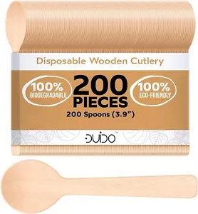 Einweg kleiner Holzlöffel 3,9 Zoll - (200 - 300er-Pack) Mini Holzlöffel ECO - Bild 1 von 20