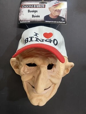 Zagone Mask Old Man Bingo Baseball Cap Head Mask Adult Halloween Accessory - Image 1 of 2