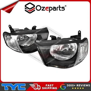 TYC Pair LH+RH Head Light Lamp (Round C) For Mitsubishi Triton MN GL GLX 09-15 - Picture 1 of 6
