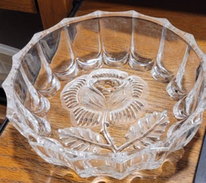 Vintage Hofbauer Crystal Rose Bowl - Imagen 1 de 5