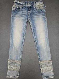 Skinny-Damenjeans MISS ME Signature Cuffed Größe 26 bestickt - Bild 1 von 6