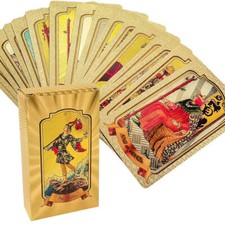 Waite Tarot Gold Foi Card Deck PVC Board Game Cards for Beginners Set Large Size