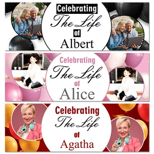 Personalised Funeral Banner – Cherished Memories with 2 Photos! - Picture 1 of 4