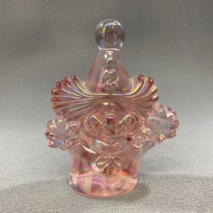 Fenton Kunst Glas Clown Figur rosa schillernd Karnevalsglas 4 1/2" H - Bild 1 von 6