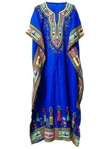 African Long Kaftan Boho Dress Beach Cover Up Caftan Nightwear Gown Maxi Women - Picture 1 of 6