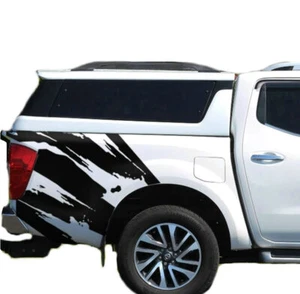 Graphic Distorted Stripe Car Sticker For Nissan Navara NP300 Trunk Side Decals - Picture 1 of 4