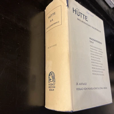 German Engineers Handbook 1954 Vg Thumb Indexed Hutte Des Ingenieurs Taschenbuch - Image 1 of 4