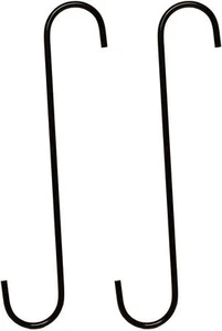2 Pcs 12 Inch Black S Hooks Stainless Steel Heavy Duty For Bird Feeders Decor - Picture 1 of 6