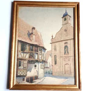 Kaysersberg 1940 Aquarell signiert Pierre Jacquot 1900 1969 - Bild 1 von 15