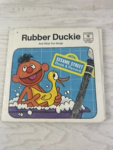 Vintage 1970 Sesame Street Rubber Duckie And Other Fun Songs Book & Record - Picture 1 of 6
