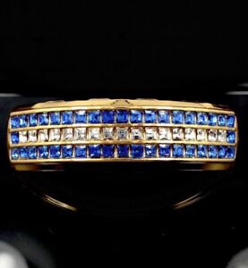 NEW 14k Gold GP Top 6 Tooth Grillz iced SAPPHIRE BLUE cz HipHop Grills Bling out