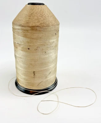 Vintage Nylon Thread on Spool Industrial #168 White Off White Cream 25 ounces - Image 1 of 4