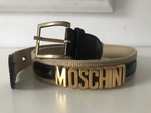 ☀️ MOSCHINO ☀️ sehr hochwertiger Gürtel aus Textil/Leder/Moschino-Schriftzug - Bild 1 von 20