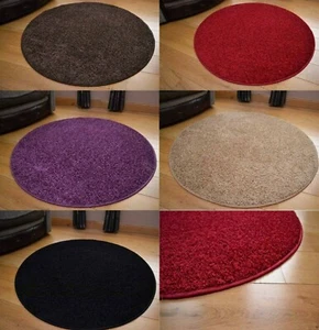 Round Rug Mat Round Small Bedroom Living Room Soft Short Shaggy Medium Pile  - Picture 1 of 21