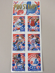 Pro Stamps MLB Montreal Expos Baseball Team Stamps Collectable 1996