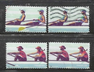 US Sc# 5694-5697 WOMEN ROWING SET of 4 USED STAMPS OFF PAPER SOUND - Imagen 1 de 1
