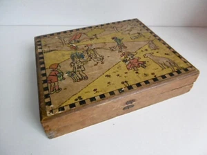 ANCIEN JEU DE CUBES EN BOIS 24,5 x 20,5 x 5 cm - COMPLET - USURES À VOIR - Imagen 1 de 14