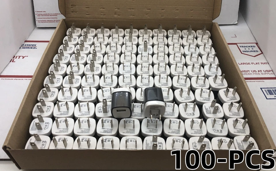 100x 1A USB Power Adapter AC Home Wall Charger US Plug For APPLE Samsung iPhone - Image 1 of 4