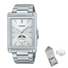 Casio MTP-M105D-7A White Moon Phase Rectangular Dial Watch