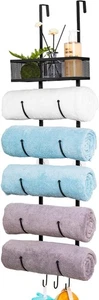 6 Tier Over The Door Towel Racks for Bathroom - Towel Rack Wall Mounted with ... - Bild 1 von 8