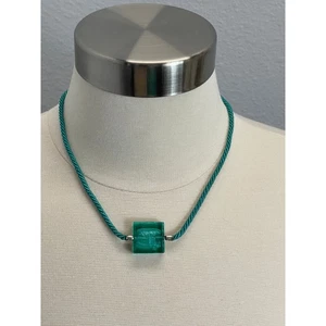 Free People Coastal Cowgirlcore Emerald Glass Pendant Necklace - Picture 1 of 7