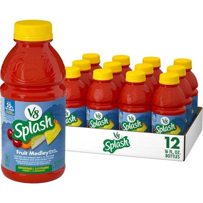 Bebida de jugo con sabor a mezcla de frutas V8 Splash, botella de 16 FL OZ (paquete de 12) Foto 1 de 4