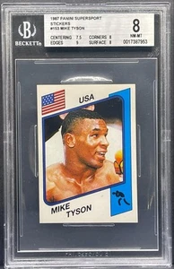 1986 / 1987 Panini Supersport Mike Tyson Boxing Rookie Card RC #153 BGS 8 NM-MT - Picture 1 of 2