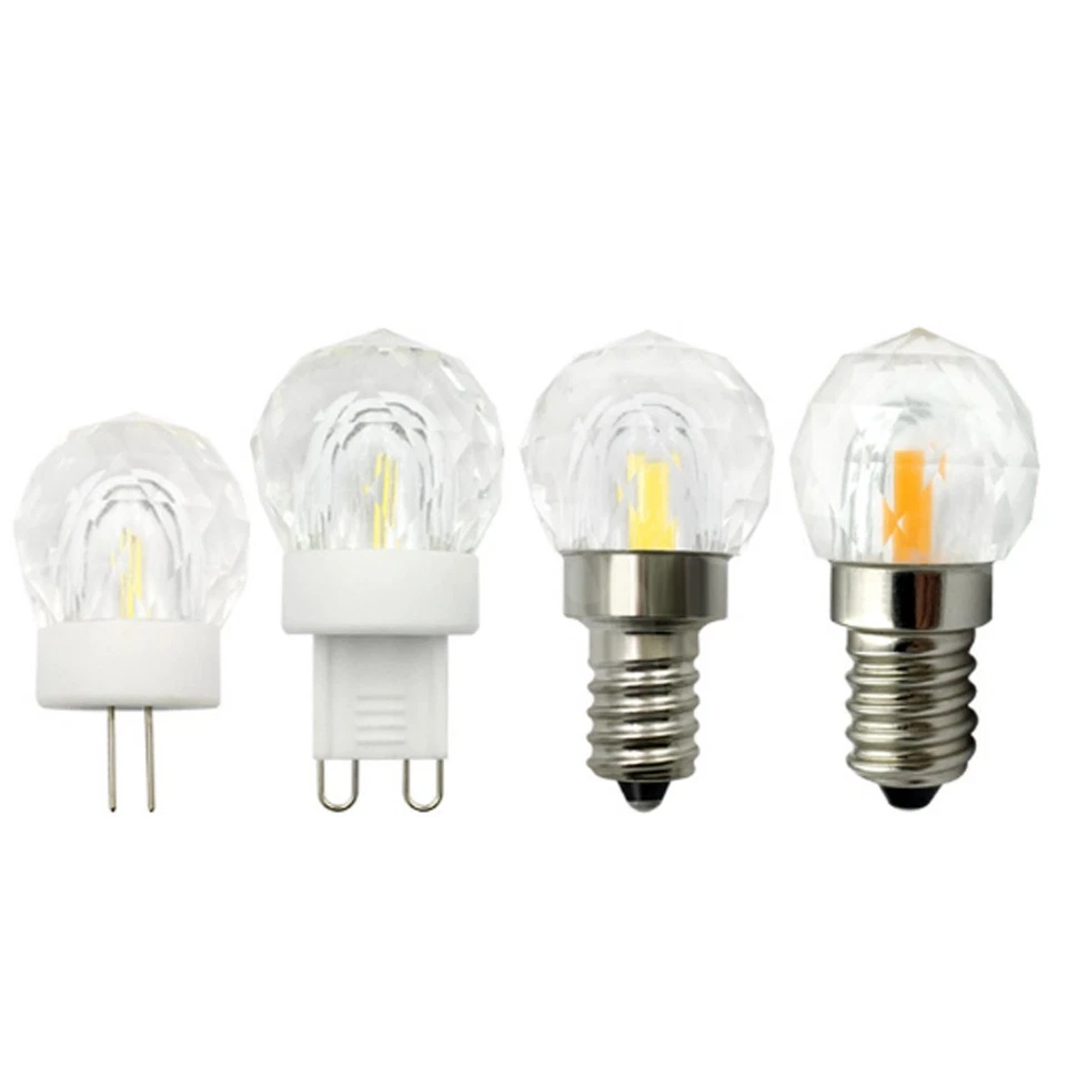 Lâmpada LED G4/G9/E12/E14 A8 vidro cristal cônico 1505 COB + 2835 #Y - Imagem 1 de 4