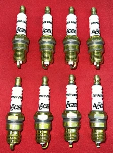 ACCEL 0576S-4x2 HP Copper Spark Plugs - Shorty  Set Of Eight Plugs - Picture 1 of 4