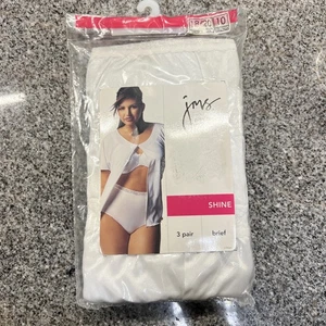 Just My Size Damen Slip glänzend weiß 100 % Nylon Spitze Höschen Gr. 10 (18/20) - Bild 1 von 8