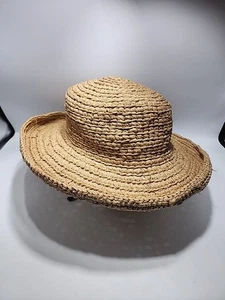 Helen Kaminski Classic 100% Raffia Straw Hat Handmade In Madagascar VGC - Picture 1 of 4