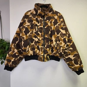 Vintage Field & Stream Camouflage Hunting Jacket Frog Skin Camo Brown Tan Size - Picture 1 of 14