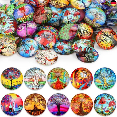 MARKE NENULL 100 Stk Muggelsteine Bunt Kinder Groß 25mm Glasnuggets Glassteine Mosaiksteine