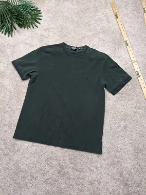 Polo Ralph Lauren Ringer Knit Shirt Mens S Small Green Crew Cotton Vintage 90s - Image 1 of 4