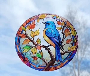 Bird Decorative Stained glass Effect Static cling window Sticker Reusable - Picture 1 of 11
