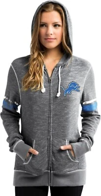 Detroit Lions Women's Majestic Athletic Tradition Zip-Up Hooded Sweatshirt - Image 1 of 2