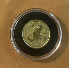 Or ! 2016 Lunar II Monkey P Perth comme neuf 1/10 oz troy 0,9999 amende 15 $