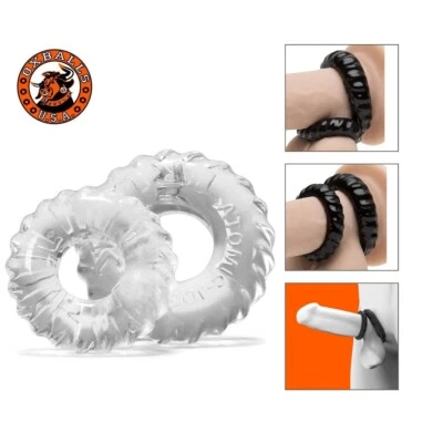 OxBalls Atomic Jock Truckt 2-Pack Clear Penis Cock & Ball Ring Enhancer Sex Toy - Image 1 of 4