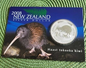 Neuseeland 1 Dollar Kiwi 2008  stempelglanz  1 Unze Silber Nur 8.000 Stück - Picture 1 of 1