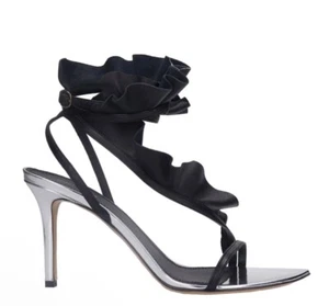 Sandalias Isabel Marant Volantes Negro Alima 100% Cuero Cordero Talla 41 Nuevas en Caja - Imagen 1 de 8