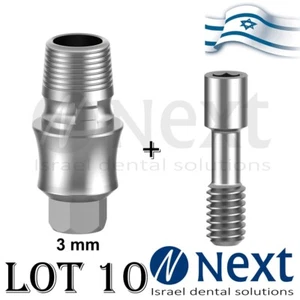 Lot x 10 Internal hex T Base CAD CAM Mis Sirona fit concave 3 mm - Picture 1 of 3