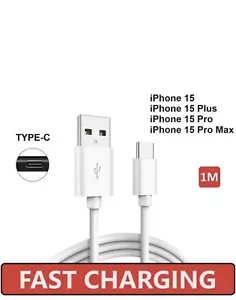 Type USB to Type C Cable USB C Fast Charger Lead - For iPhone 15 , SAMSUNG - Picture 1 of 10