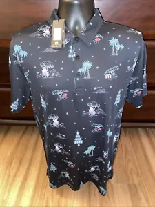 NWT Travis Mathew Lifestyle Performance California Christmas Polo Mens M Golf - Picture 1 of 6