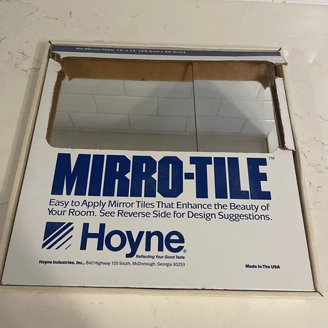 VTG Hoyne 70'S MIRROR TILE 12 X 12 Wall Decor 5 new tiles 1 half tile mcm retro Cover