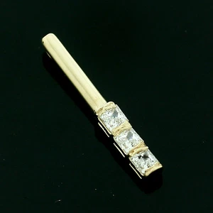 9ct Yellow Gold White C/Z Fancy Sliding Pendant - UK MADE - Picture 1 of 1