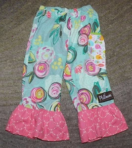 Matilda Jane PLATINUM Spray Paint Cropped Big Ruffles Leggings - Size 4 - EUC - Picture 1 of 4