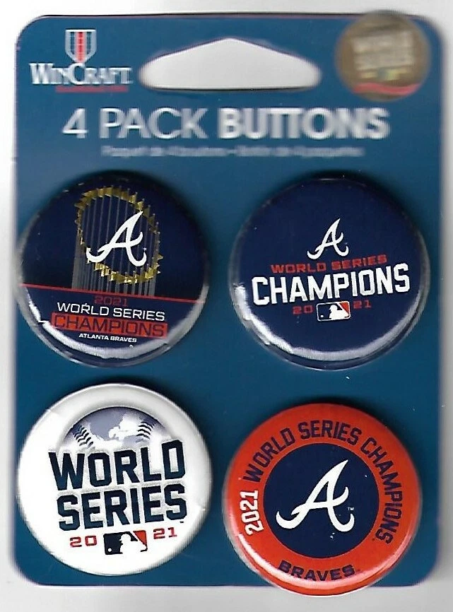 2021 Atlanta Braves World Series Champions Lot of 4 Different Buttons - Image 1 of 1