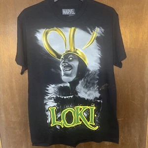 T-shirt casco integrale Marvel Loki nera nuova Thor Large - Foto 1 di 3