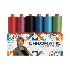 Aurifil Thread - Chromatic by Deb Tucke 6 LARGE SPOOLS COTTON 50WT 1422 Yds Each - Picture 1 of 2